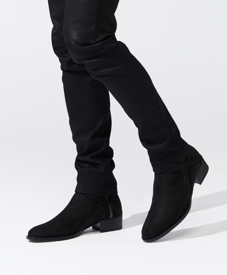 Bowie Mid Black Oiled Suede Grand Voyage