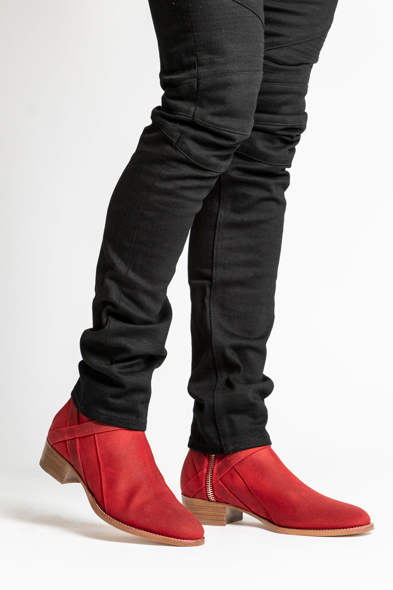 Bowie Mid - Red Oiled Suede