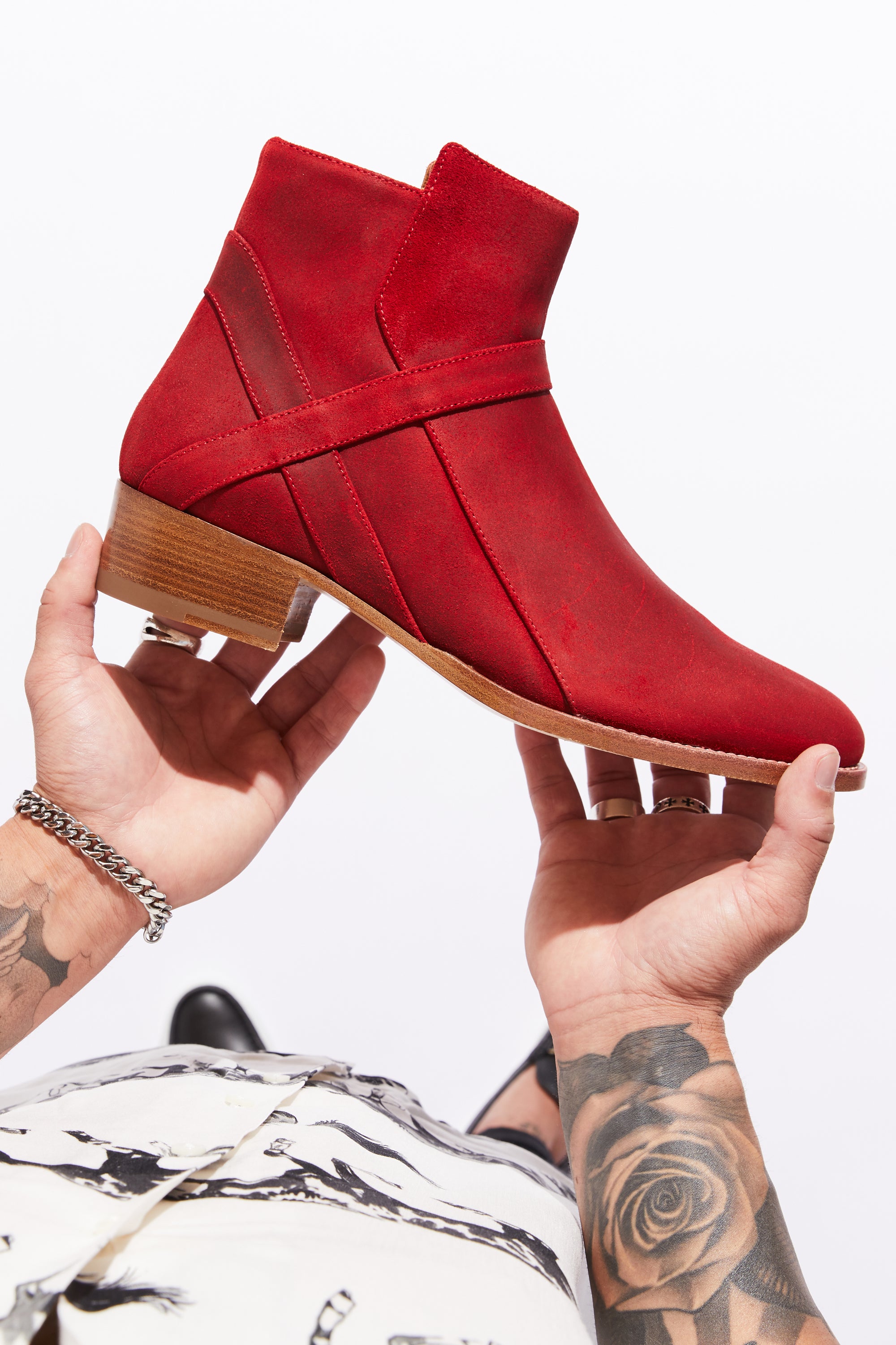 Bowie Mid - Red Oiled Suede