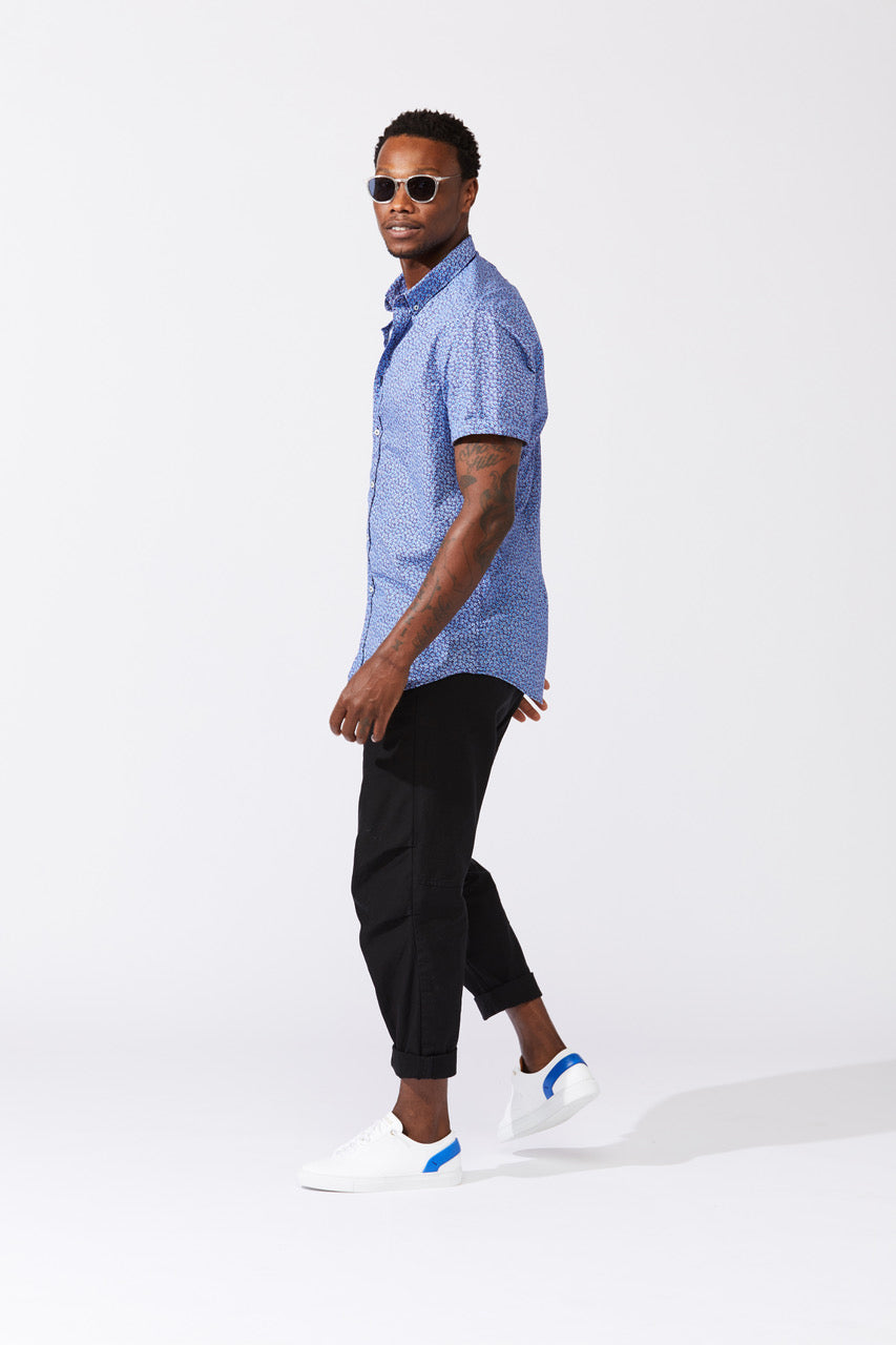 Avedon - White Leather Blue Leather